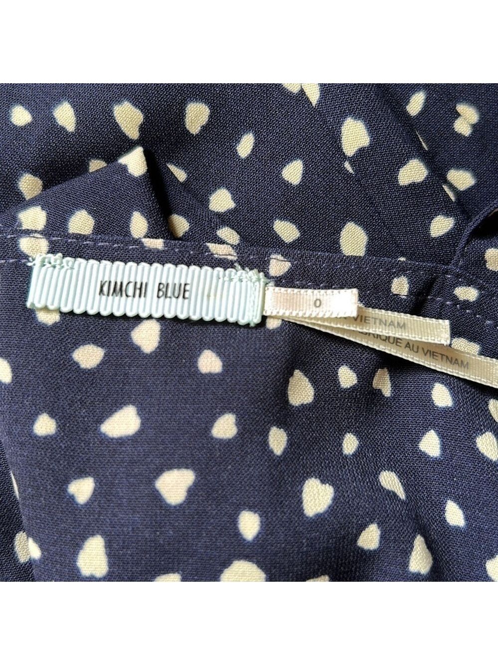 Kimchi Blue navy and white polka dot apron dress size 0 - Picture 9 of 10